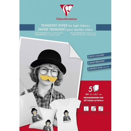 INKJET 5 SHEET T-SHIRT TRANSFER LIGHT