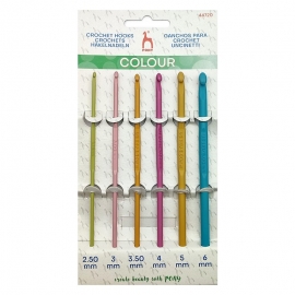ALUMINIUM ANODISED CROCHET HOOK SET - 15CM