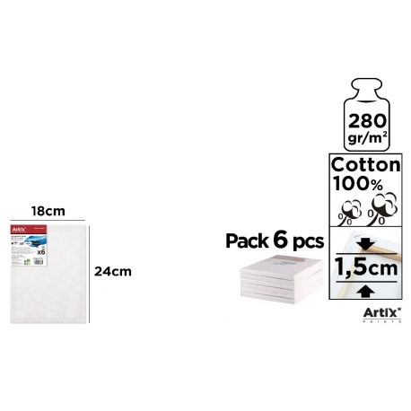 STRETCHED CANVAS 18 X 24 - 6 PACK ECONOMY