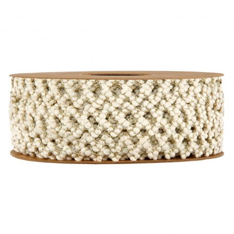 CORDINO GLITTER WAVES 5MM - CREAM BY THE METER