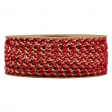 CORDINO GLITTER WAVES 5MM - RED BY THE METER