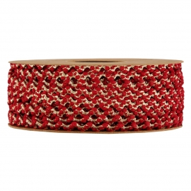 CORDINO GLITTER WAVES 5MM - RED BY THE METER