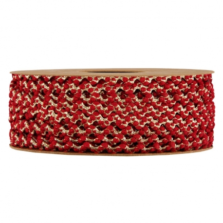 CORDINO GLITTER WAVES 5MM - RED BY THE METER