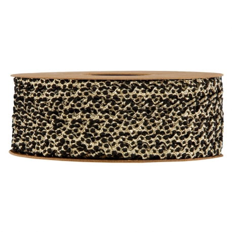 CORDINO GLITTER WAVES 5MM - BLACK BY THE METER