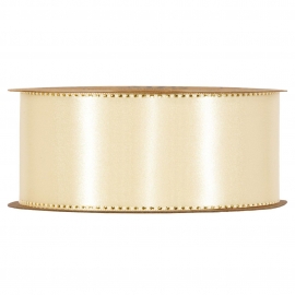 RIBBON SATINE` 40MM - CREAM BY THE METER