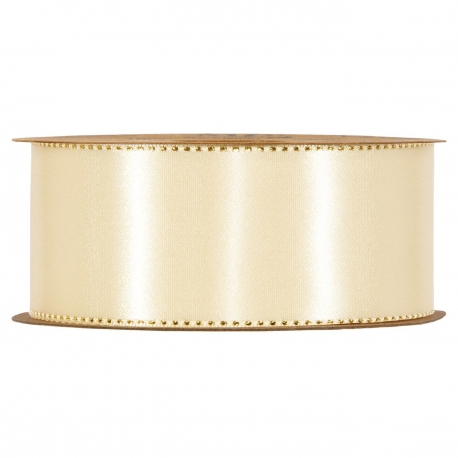 RIBBON SATINE` 40MM - CREAM BY THE METER