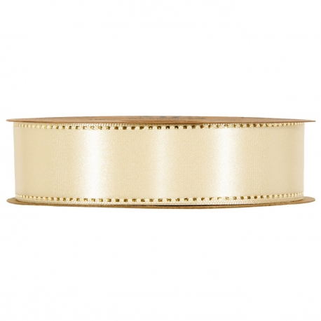 RIBBON SATINE` 25MM - CREAM BY THE METER