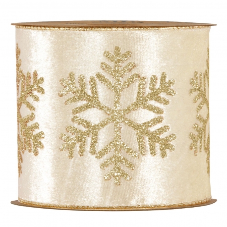 LUXURY SNOWFLAKES 10CM - CREAM BY THE METER