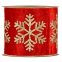 LUXURY SNOWFLAKES 10CM - RED BY THE METER