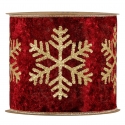 LUXURY SNOWFLAKES 10CM - BORDEAUX BY THE METER