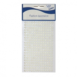 PEARL 6MM X 247PCS STICKERS 10 X 20.5CM - OPAQUE CREAM