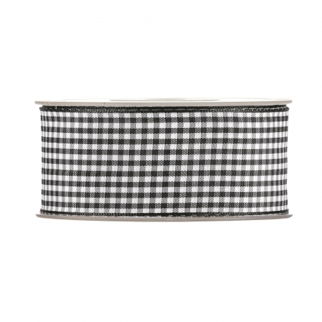 RIBBON VICHY 40MM - BLACK BY THE METER