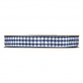 RIBBON VICHY 10MM - BLUE BY THE METER