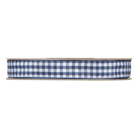 RIBBON VICHY 10MM - BLUE BY THE METER