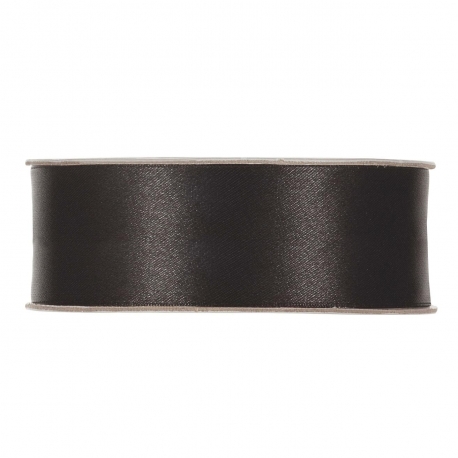 SATIN RIBBON 25MM - BLACK BY THE METER