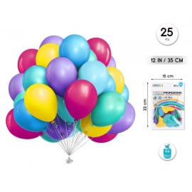 BALLOONS 25PCS 2.8G 30CM ASSTD