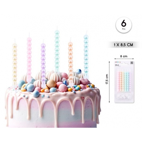 PEARL MACARON CANDLES 6 PCS