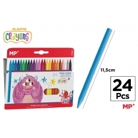 PLASTIC WAX CRAYONS KIDS 24 PCS