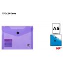 ENVELOPE FOLDER WITH BUTTON A5 TRANSPARENT - VIOLET