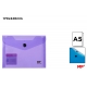 ENVELOPE FOLDER WITH BUTTON A5 TRANSPARENT - VIOLET