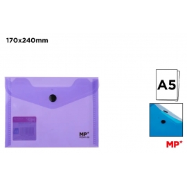 ENVELOPE FOLDER WITH BUTTON A5 TRANSPARENT - VIOLET
