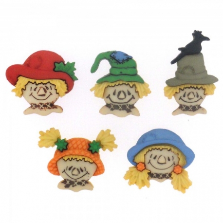 Dress It Up Buttons - Scarecrow Faces