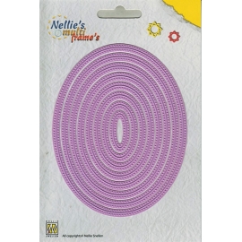 Nellie's - Multi Frame Dies - Straight Dotted Oval 