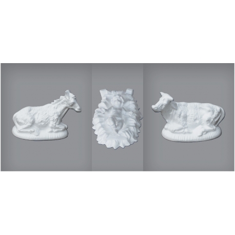 Polystyrene Set - Jesus & Crib Animals 