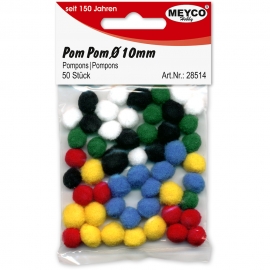 Pom Poms 10mm - Mixed Colours