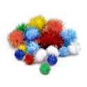 Glitter Pom Poms - Different Colours & Sizes