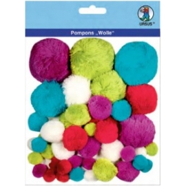 Wool Pom Poms - Different Colours & Sizes
