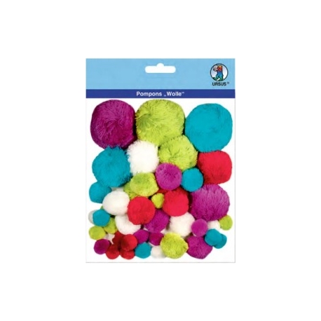 Glitter Pom Poms - Different Colours & Sizes