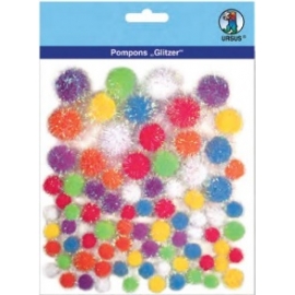 Glitter Pom Poms - Different Colours & Sizes