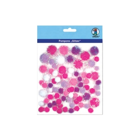 Glitter Pom Poms - Different Colours & Sizes