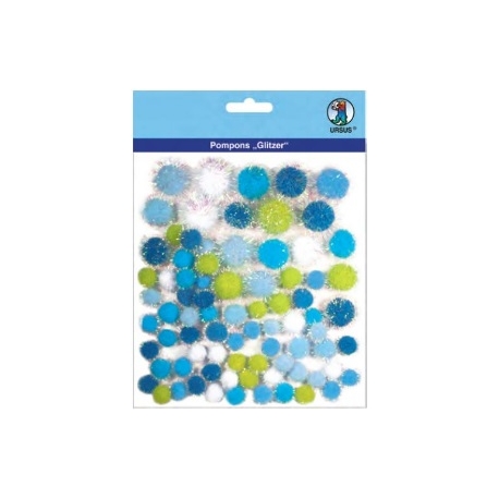 Glitter Pom Poms - Different Colours & Sizes