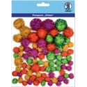 Glitter Pom Poms - Different Colours & Sizes