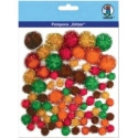 Glitter Pom Poms - Different Colours & Sizes