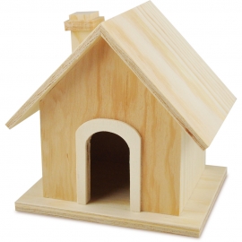 Wooden Bird House - 11x10.6cm