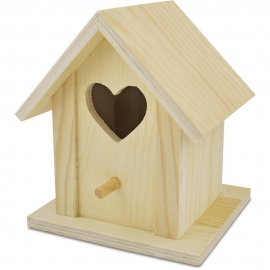 Wooden Bird House - 12.8x11cm