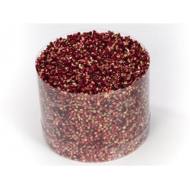 TUBE CONFETTI IN PVC BOX 8CM - COPPER/RED