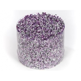 TUBE CONFETTI IN PVC BOX 8CM - SILVER/PINK