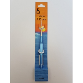 CROCHET HOOK WITH PLASTIC HANDLE 0.6MM X 14CM