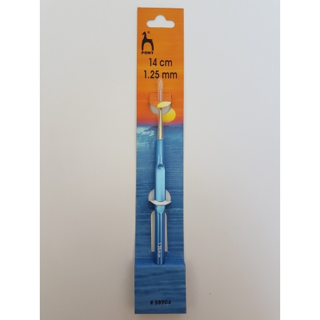 CROCHET HOOK WITH PLASTIC HANDLE 0.6MM X 14CM
