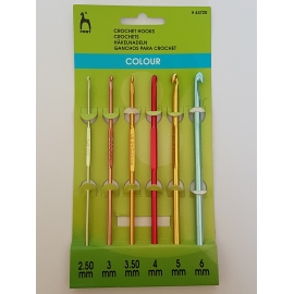 ALUMINIUM ANODISED CROCHET HOOK SET - 15CM