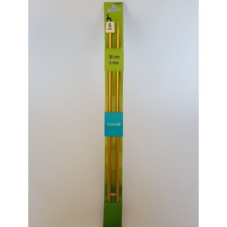 ALUMINIUM KNITTING NEEDLES - 5MM X 30CM