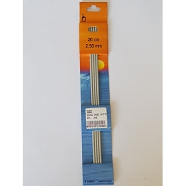 ALUMINIUM DOUBLE ENDED KNITTING NEEDLES - 2MM X 20CM