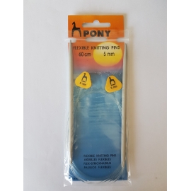 ALUMINIUM FLEXIBLE KNITTING PINS - 5MM X 60CM