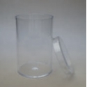 CLEAR PERSPEX CYLINDER W/ LID  - 70MM