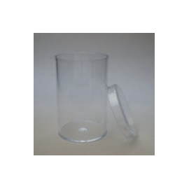 CLEAR PERSPEX CYLINDER W/ LID  - 70MM