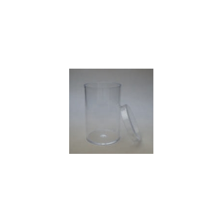 CLEAR PERSPEX CYLINDER W/ LID  - 70MM